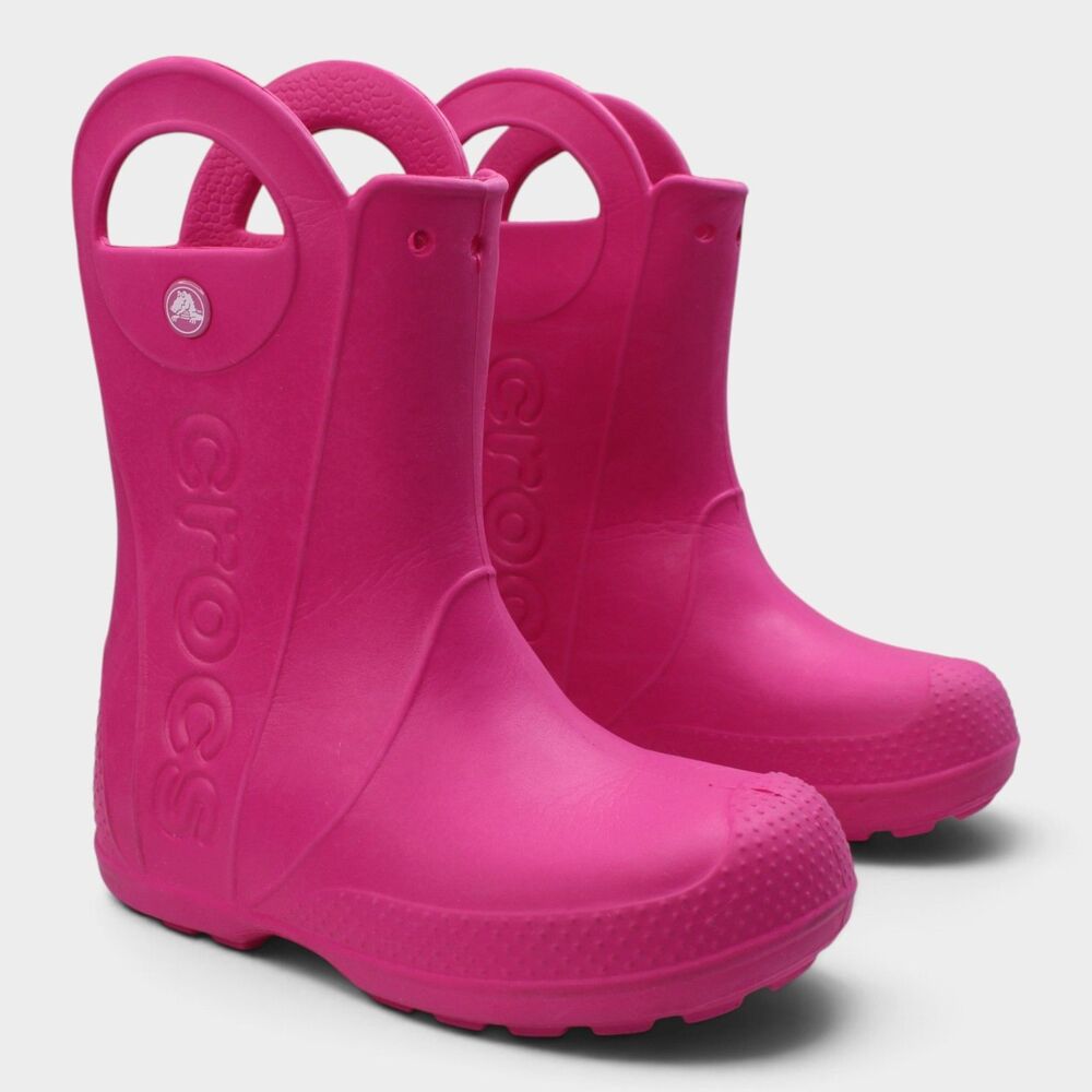 Crocs Girls Handle It Pink Waterproof Rain Boots C13